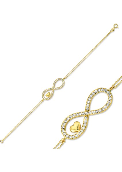 Altın Kalp Sonsuzluk Bileklik