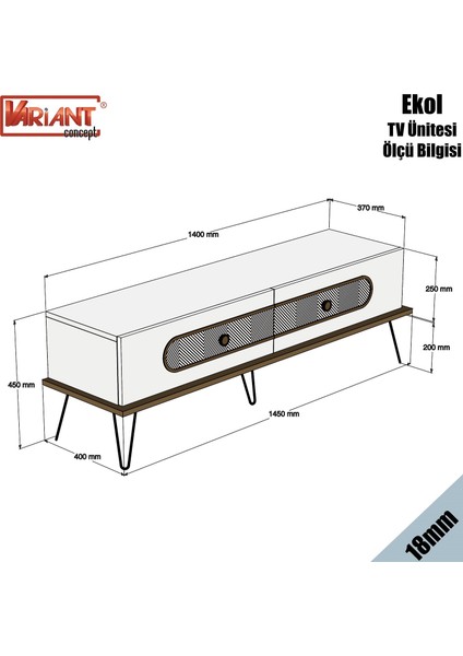 Variant Mobilya Ekol TV Ünitesi - Ceviz