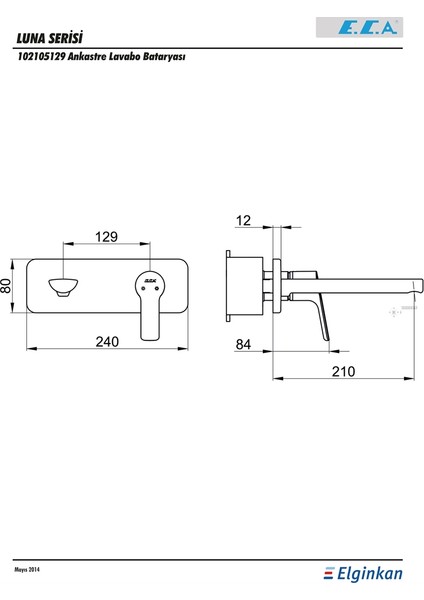 Eca Luna Ankastre Lavabo Bataryası fiyatları