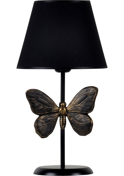 Modern Dizayn Kelebek Abajur Gold Siyah