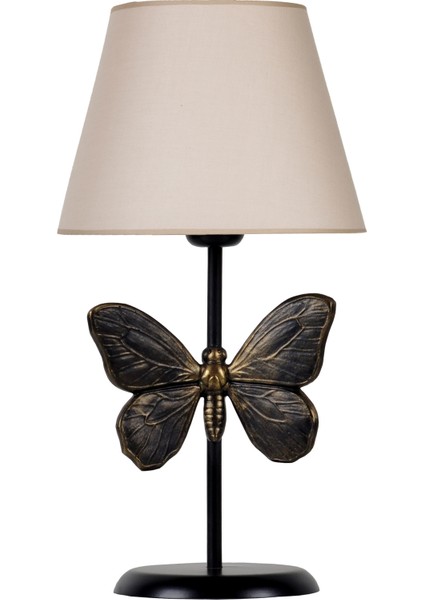 Modern Dizayn Kelebek Abajur Gold Bej