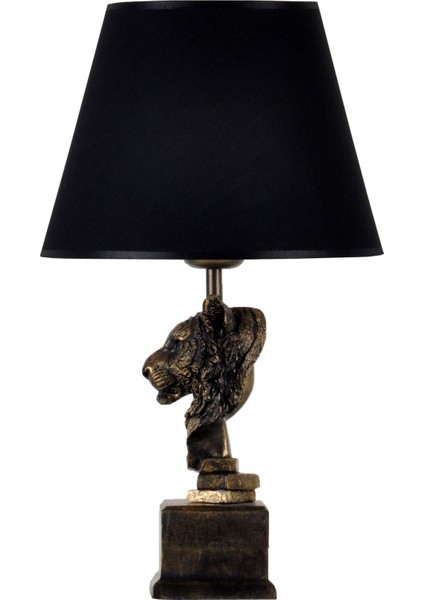 Modern Dizayn Aslan Abajur Gold Siyah modelleri