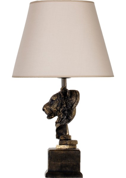 Modern Dizayn Aslan Abajur Gold Bej modelleri