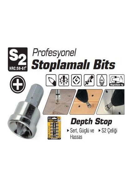 Stoplu Bits Uç 2*25Mm Ph2 Yıldız Sgs1825 (120 Adet)