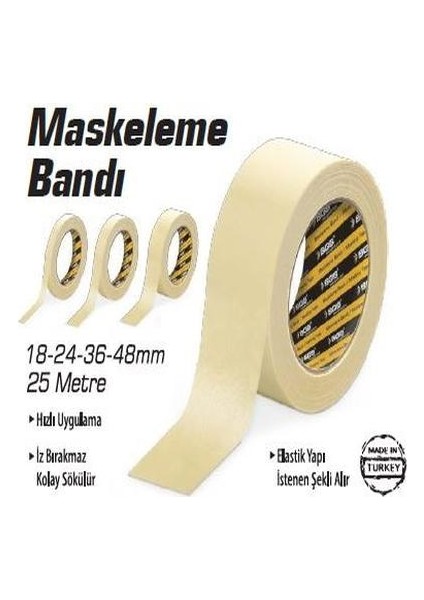 Maskeleme Bant 18 Mm / 25 Mt Sgs2500 (12 Adet)