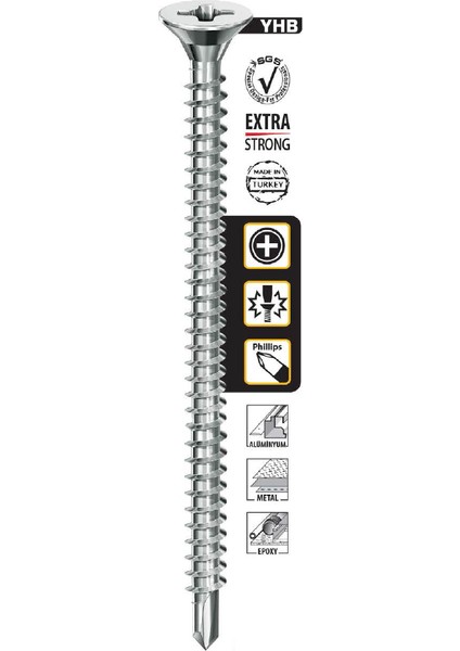 Matkap Uçlu Vida Yhb 4.2*25 Mm (1000 Adet) Sgs8411 (1 Binadet)