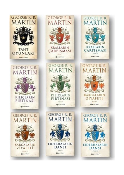 Taht Oyunları - Ejderhaların Dansı - Kralların Çarpışması - Kargaların Ziyafeti - 9 Kitap - George R. R. Martin