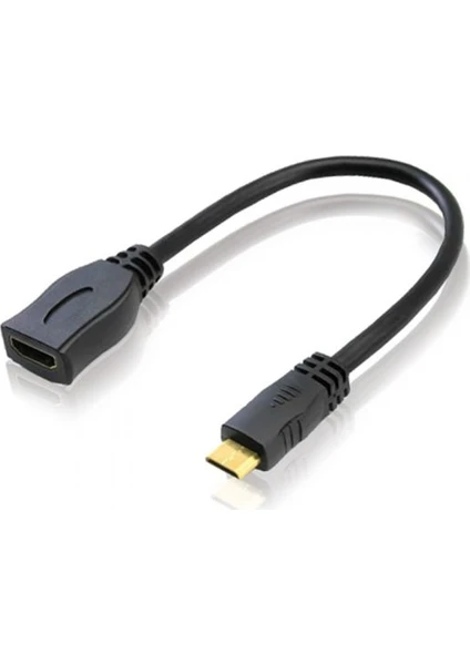 CresCent HDMI F (Dişi) To Mini HDMI M (Erkek) Çevirici Kablo 20 cm