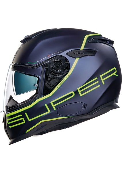 Sx100 Superspeed Mat Mavi Sarı Kask S