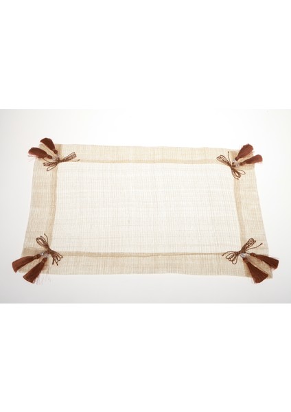 Amerikan Servis, Sinamay Hasır Doğal Malzeme, Kahverengi Fiyonklu, 33*48 cm 2 Lİ SET OLARAK SATILMAKTADIR.