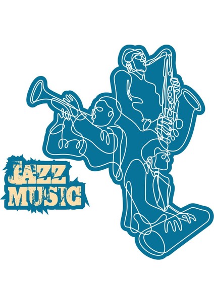 Caz Müzik Duvar Sticker