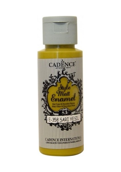 Fırınlanabilir Enamel Cam - Seramik Ve Porselen Boyası 358 - Sarı Yeşil 59 Ml