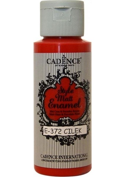 Fırınlanabilir Enamel Cam - Seramik Ve Porselen Boyası 372 - Çilek Kırmızı 59 Ml