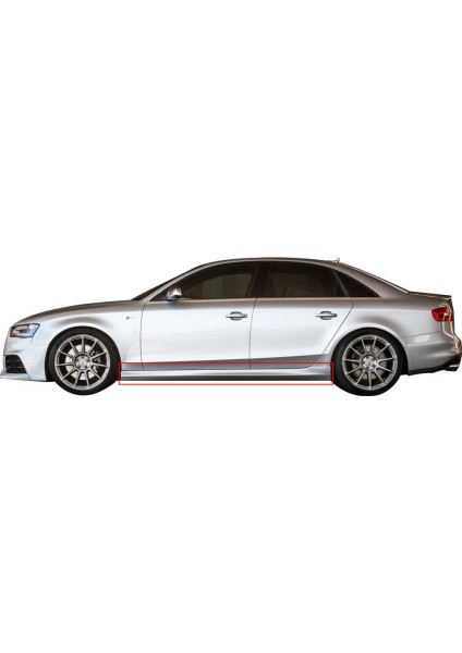 Audi A4 B8 2008 - 2012 RS4 Yan Marşpiyel Seti (Plastik)