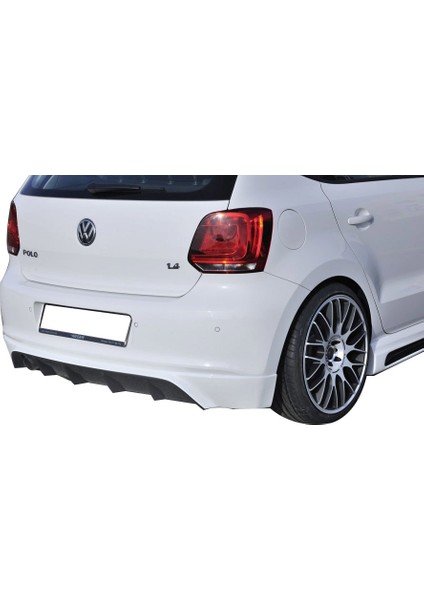Volkswagen Polo 6R 2010 - 2014 Rieger Makyajsız Arka Tampon Eki - Difüzör (Plastik)