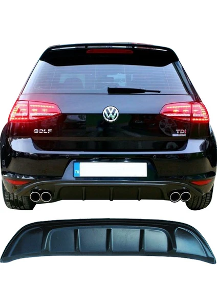 Volkswagen Golf 7 2012 - 2016 Arka Tampon Eki - Difüzör (Plastik)