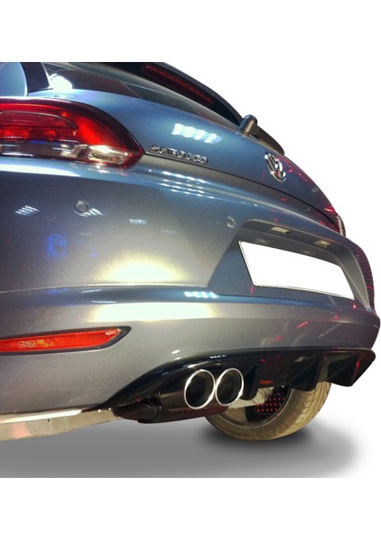 Volkswagen Scirocco 2009 - 2014 Makyajsız PS Arka Tampon Eki - Difüzör (Plastik)