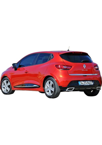 Renault Clio 4 2012 - 2016 Egzoz Görünümlü Arka Tampon Eki - Difüzör (Plastik)