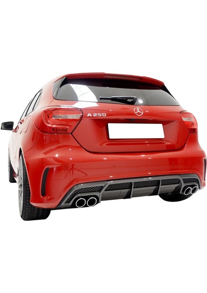 Mercedes A Serisi W176 (2012-2018) AMG A180 A200 A250 Arka Tampon Eki - Difüzör (Plastik)