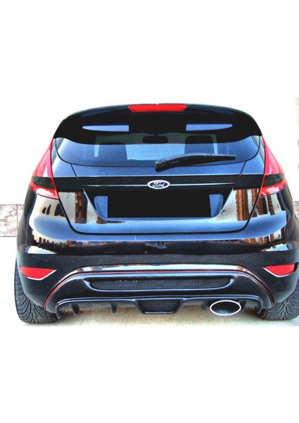 Ford Fiesta 2009 - 2016 Izgaralı Arka Tampon Eki - Difüzör (Plastik)