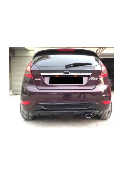 Ford Fiesta 2009 - 2016 Izgaralı Arka Tampon Eki - Difüzör (Plastik)