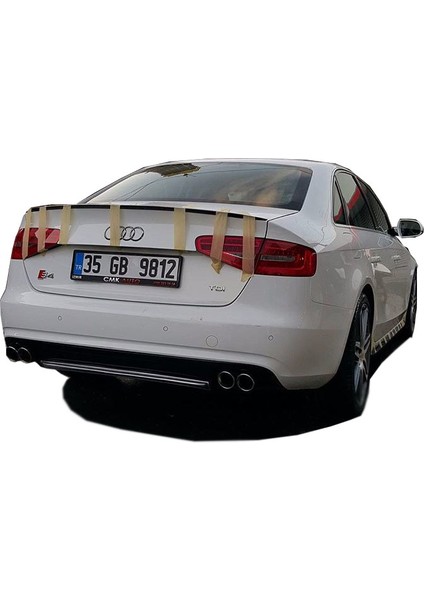 Audi A4 B8 Makyajlı 2012 - 2016 S4 Arka Tampon Eki - Difüzör (Plastik)