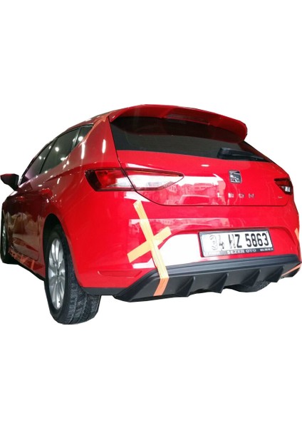 Seat Leon MK3 5F 2013 - 2016 Style Custom Arka Tampon Eki - Difüzör (Plastik)