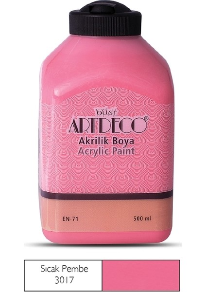 Akrilik Ahşap Boyası 500 ml 3017 Sıcak Pembe