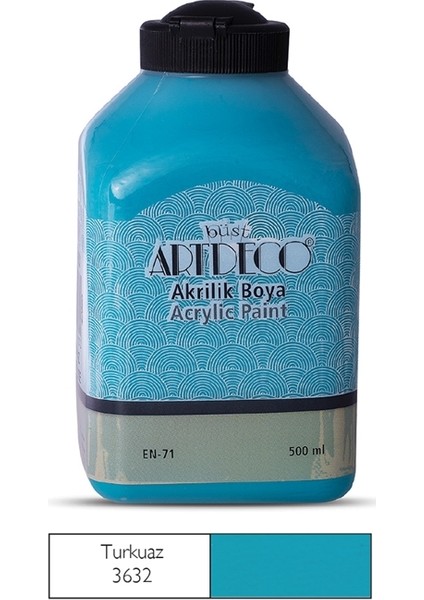 Akrilik Ahşap Boyası 500 ml 3632 Turkuaz fiyatları