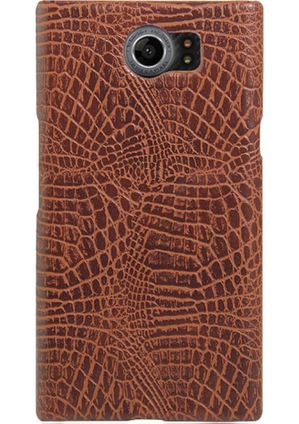 Blackberry Priv Crocodile Timsah Deri Kaplama Sert Rubber Kılıf
