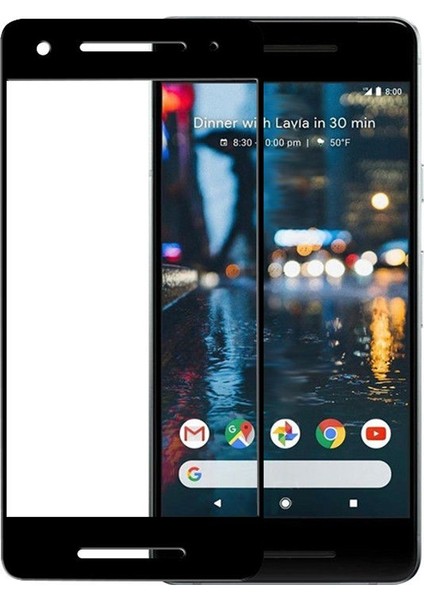 Google Pixel 2 3D Cruved Tam Kaplayan Tempered Cam