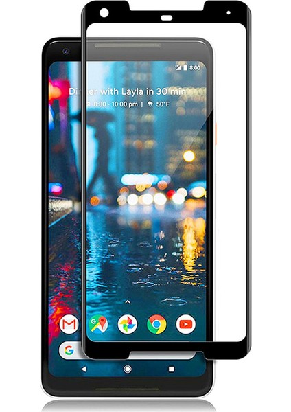 Google Pixel 2 XL 3D Cruved Tam Kaplayan Tempered Glass Cam