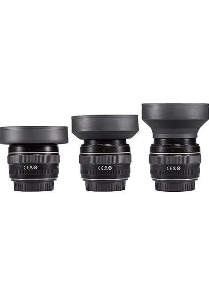 Üç Kademeli Kauçuk Parasoley 52Mm Lens Hood