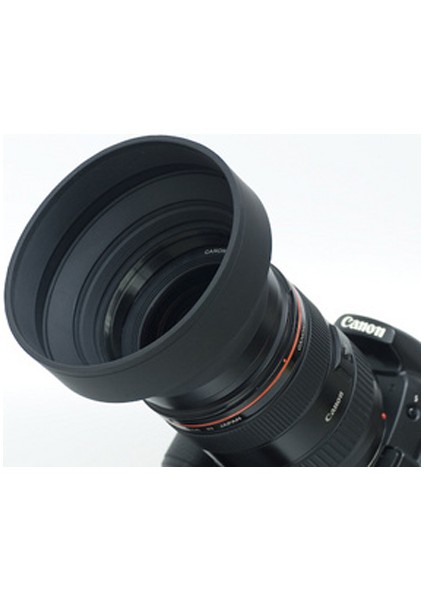 Üç Kademeli 55Mm Kauçuk Lens Hood (Parasoley)