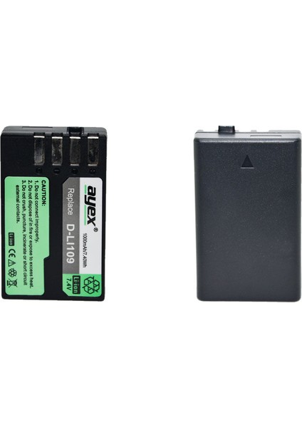 Pentax K-R- K-S1 K-S2- K-30- K-50- K-70- K500 İçin D-Li109 Ayex Batarya