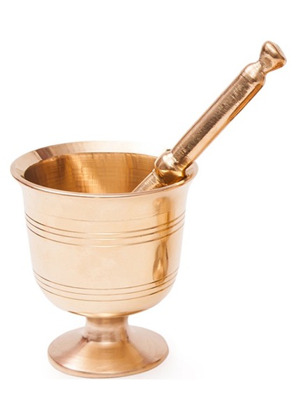 Tarihi Fantom El Yapımı Pirinç Havan No:4, 12 cm