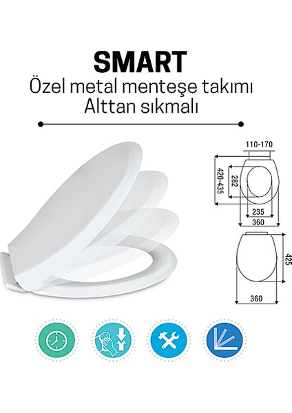 Smart Yavaş Kapanan Klozet Kapağı