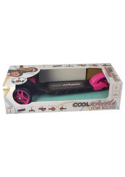 Cool Wheels Twist 3 + Yüksekliği Ayarlanabilir Scooter Pembe FR57898