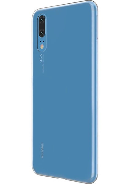 Huawei P20 Kılıf Transparent Soft Beyaz