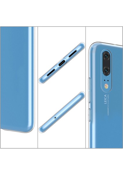 Huawei P20 Kılıf Transparent Soft Beyaz