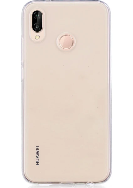 Huawei P20 Lite Kılıf Transparent Soft Beyaz