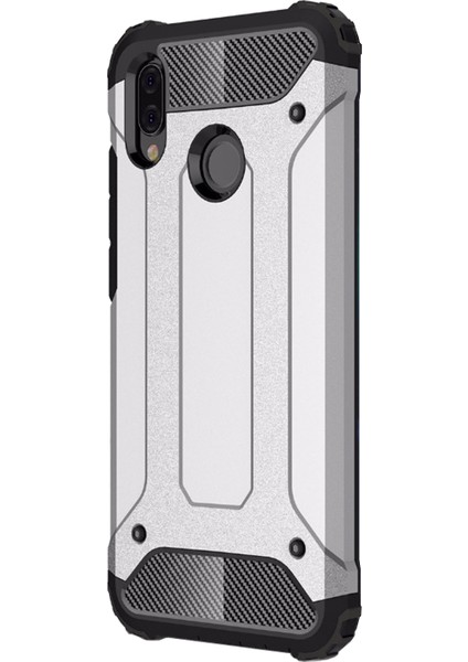Huawei P20 Lite Kılıf Rugged Armor Gümüş