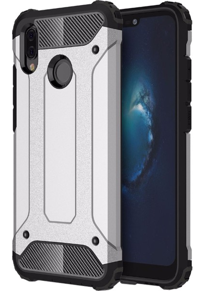 Huawei P20 Lite Kılıf Rugged Armor Gümüş