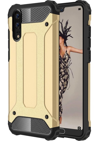 Huawei P20 Kılıf Rugged Armor Gold