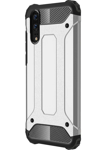 Huawei P20 Kılıf Rugged Armor Gümüş