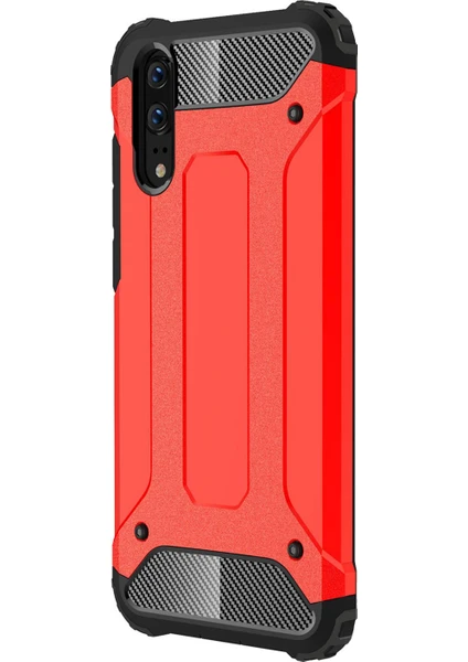 Huawei P20 Kılıf Rugged Armor Kırmızı