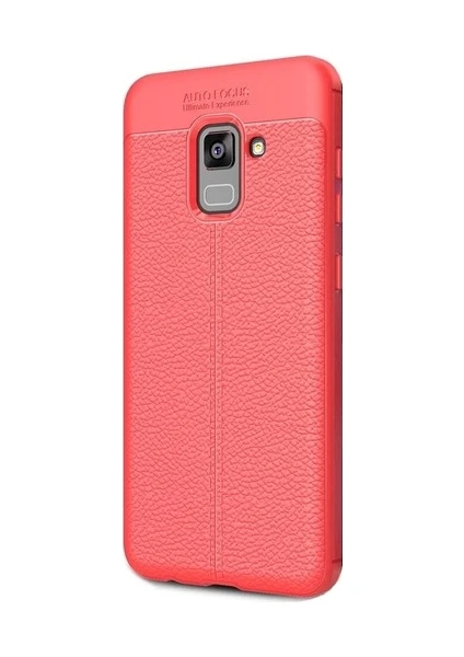 Case 4U Samsung Galaxy A8 2018 Kılıf Darbeye Dayanıklı Niss Kırmızı