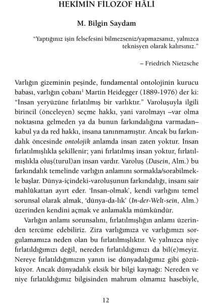 Hekimin Filozof Hali - M. Bilgin Saydam