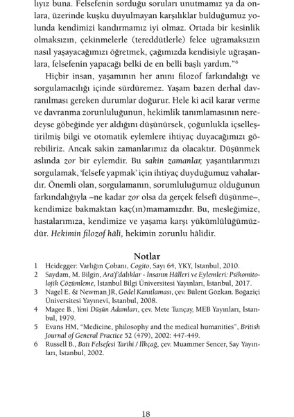 Hekimin Filozof Hali - M. Bilgin Saydam