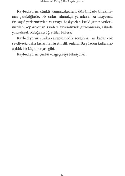 Ben Hep Kaybettim - Mehmet Ali Kılınç